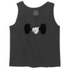 0079. Workout weigthLifting Fitness Cartoon Glove Dumbells Gym Lifting Lift Graphic Men's Tank Top (Charcoal, Medium) view 1