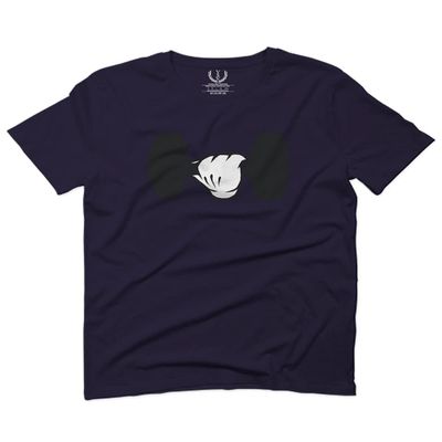 0079. Workout weigthLifting Fitness Cartoon Glove Dumbells Gym Lifting Lift Graphic for Men T Shirt (Navy Blue, 2X-Large)
