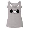 0079. Workout weigthLifting Fitness Cartoon Glove Dumbells Gym Lifting Lift Graphic Women's Tank Top Racerback (Light Gray Small) view 1