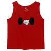 0079. Workout weigthLifting Fitness Cartoon Glove Dumbells Gym Lifting Lift Graphic Men's Tank Top (Red, X-Large)