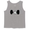 0079. Workout weigthLifting Fitness Cartoon Glove Dumbells Gym Lifting Lift Graphic Men's Tank Top (Light Gray Medium)