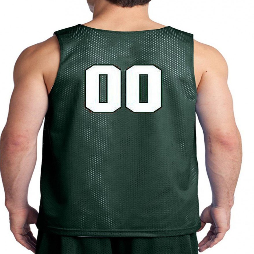 Custom Basketball Reversible Jersey Both Sides - Numbers Only On Back of Both Sides (Youth Small (8), Dark Green)