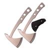 Stainless Steel Throwing Axe Set, 9.5 Inch Overall Length, 4mm Thick Blade, Satin Finish, 2-Pack with Nylon Sheath (Silver) view 2