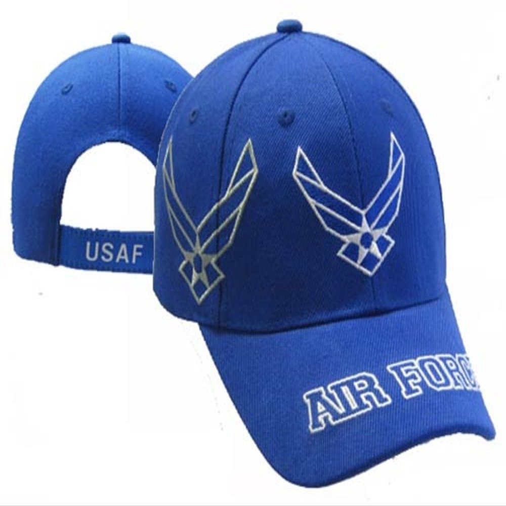 Air Force Wings Shadow Air Force on Bill Blue Embroidered Cap Hat 603V