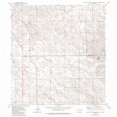 YellowMaps Buffalo Springs Ranch CO topo map, 1:24000 Scale, 7.5 X 7.5 Minute, Historical, 1973, Updated 1984, 26.8 x 21.8 in - Tyvek