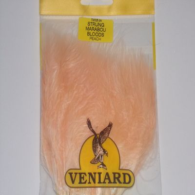 Veniard Turkey Marabou Blood Quills Strung (Peach)