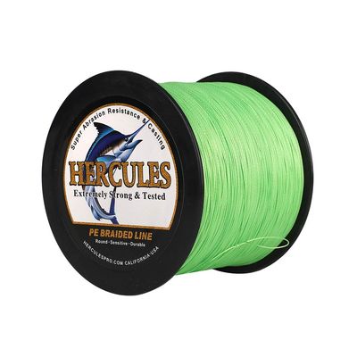 HERCULES Braided Fishing Line 2000m 2187yds 10lbs-200lbs Pe Superline 8 Strands (Fluorescent Green 70lb/31.8kg 0.44mm)