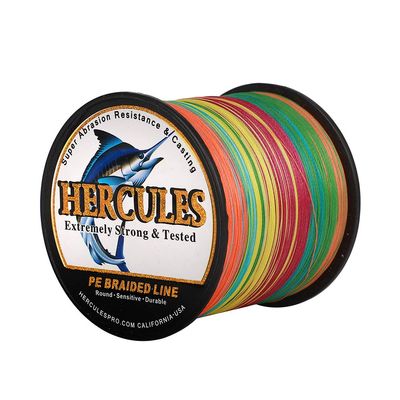 HERCULES Super Cast 1000M 1094 Yards Braided Fishing Line 20 LB Test for Saltwater Freshwater PE Braid Fish Lines Superline 8 Strands - Multicolor, 20LB (9.1KG), 0.20MM