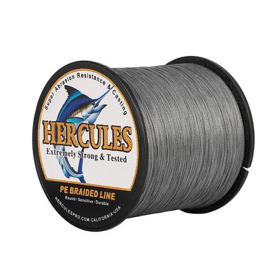 HERCULES Super Cast 1000M 1094 Yards Braided Fishing Line 20 LB Test for Saltwater Freshwater PE Braid Fish Lines Superline 8 Strands - Grey, 20LB (9.1KG), 0.20MM