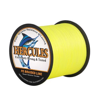 HERCULES Super Cast 1000M 1094 Yards Braided Fishing Line 20 LB Test for Saltwater Freshwater PE Braid Fish Lines Superline 8 Strands - Flourescent Yellow, 20LB (9.1KG), 0.20MM