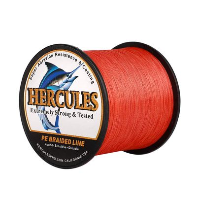 HERCULES Super Cast 1000M 1094 Yards Braided Fishing Line 20 LB Test for Saltwater Freshwater PE Braid Fish Lines Superline 8 Strands - Red, 20LB (9.1KG), 0.20MM