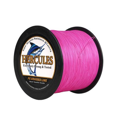 HERCULES Braided Fishing Line 2000m 2187yds 10lbs-200lbs Pe Superline 8 Strands (Pink 70lb/31.8kg 0.44mm)