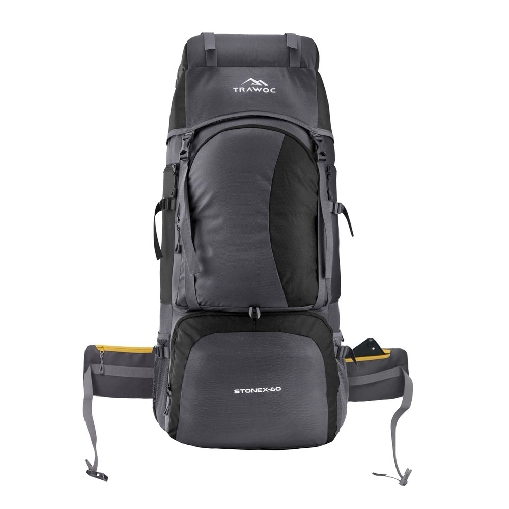 TRAWOC STONEX 60 Ltr Travel Backpack Trekking Rucksack bag for Men & Women Travel Camping Hiking Backpack