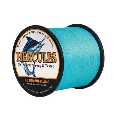 HERCULES Braided Fishing Line 2000m 2187yds 10lbs-200lbs Pe Superline 8 Strands (Blue 10lb/4.5kg 0.12mm)