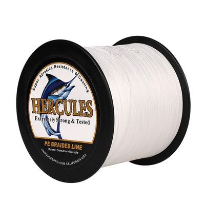 HERCULES Super Cast 500M 547 Yards Braided Fishing Line 200 LB Test for Saltwater Freshwater PE Braid Fish Lines Superline 8 Strands - White, 200LB (90.7KG), 0.75MM