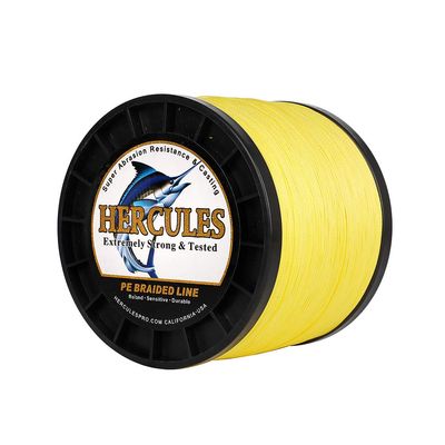 HERCULES Super Cast 1000M 1094 Yards Braided Fishing Line 200 LB Test for Saltwater Freshwater PE Braid Fish Lines Superline 8 Strands - Yellow, 200LB (90.7KG), 0.75MM