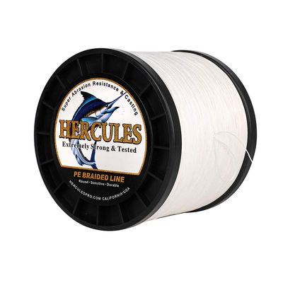 HERCULES Braided Fishing Line 1500m 1640yds 10lbs-200lbs Pe Superline 8 Strands (White 180lb/81kg 0.70mm)