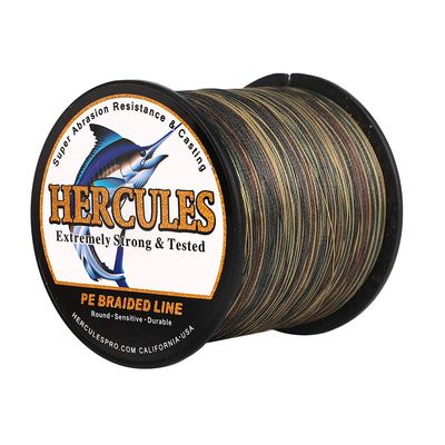 HERCULES Super Cast 1000M 1094 Yards Braided Fishing Line 20 LB Test for Saltwater Freshwater PE Braid Fish Lines Superline 8 Strands - Camo, 20LB (9.1KG), 0.20MM