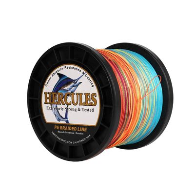 HERCULES Super Cast 1000M 1094 Yards Braided Fishing Line 180 LB Test for Saltwater Freshwater PE Braid Fish Lines Superline 8 Strands - Multicolor, 180LB (81KG), 0.70MM