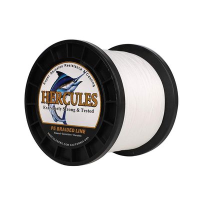 HERCULES Braided Fishing Line 1500m 1640yds 10lbs-200lbs Pe Superline 8 Strands (White 120lb/54.5kg 0.58mm)
