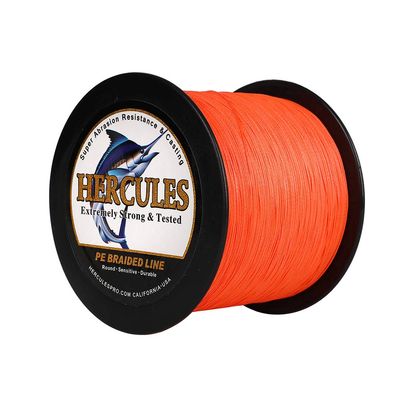HERCULES Braided Fishing Line 1500m 1640yds 10lbs-200lbs Pe Superline 8 Strands (Orange 100lb/45.4kg 0.55mm)