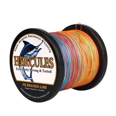 HERCULES Super Cast 1000M 1094 Yards Braided Fishing Line 70 LB Test for Saltwater Freshwater PE Braid Fish Lines Superline 8 Strands - Multi-Color, 70LB (31.8KG), 0.44MM