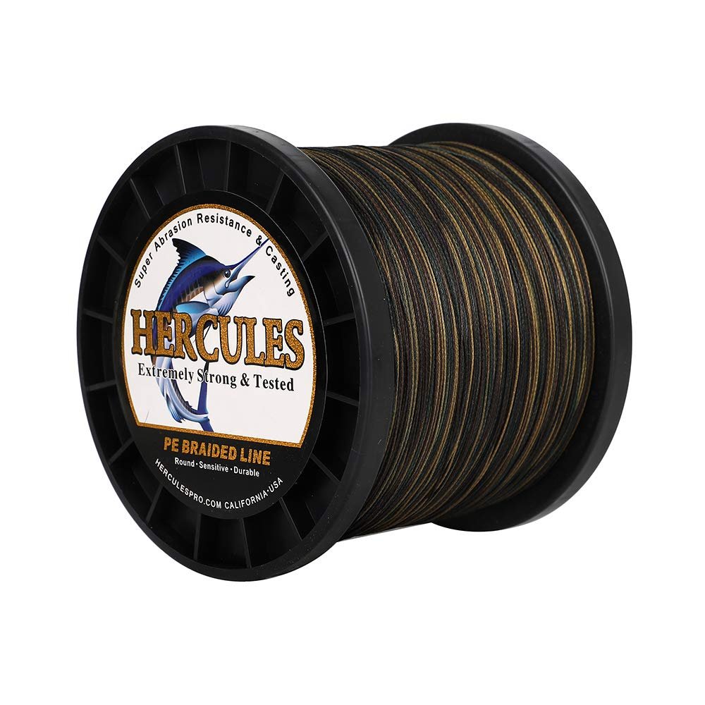 HERCULES Super Cast 1000M 1094 Yards Braided Fishing Line 180 LB Test for Saltwater Freshwater PE Braid Fish Lines Superline 8 Strands - Camo, 180LB (81KG), 0.70MM