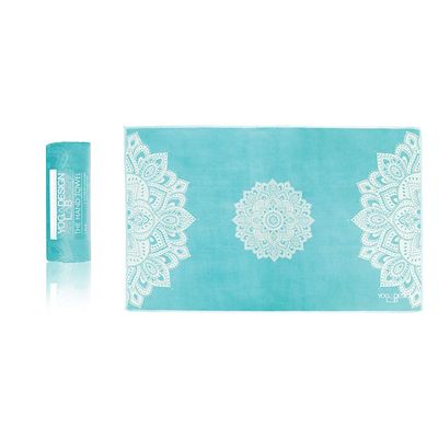 yogadesignlab | The Hand Towel | Premium Non Slip Hand Towel | Designed in Bali | Colorful Eco Printed + Quick Dry + Soft | Hot Yoga, Bikram, Ashtanga, Sport, Barre, Travel (Mandala Turquoise)
