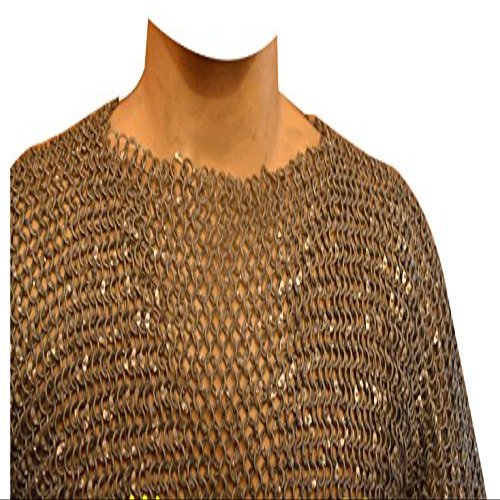 Aluminum Chainmail Shirt 16 Gauge 9 mm Small Size Round Riveted Medieval Armour ABS (Silver Anodized)