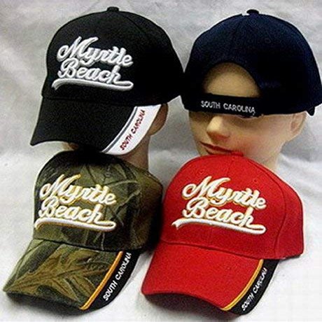 AES Myrtle Beach Script South Carolina SC Red Embroidered Cap Hat 722