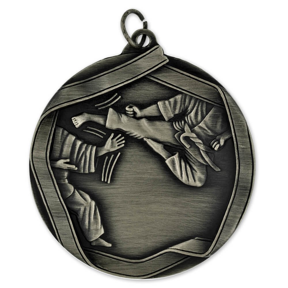 PinMart Karate Award Sports Bulk Medal - Silver