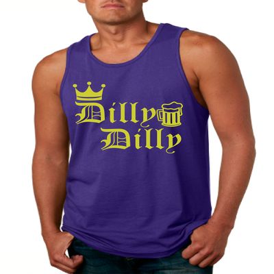 ALLNTRENDS Men's Tank Top Dilly Dilly Trendy Drinking Shirt Cool Beer Top (S, Purple)