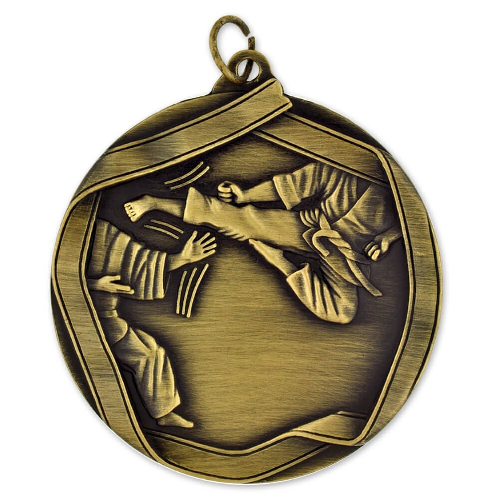 PinMart Karate Award Sports Bulk Medal - Gold - 5 Pack