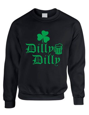 ALLNTRENDS Adult Sweatshirt Dilly Dilly St Patrick's Day Party Beer Cheers Top (M, Black)