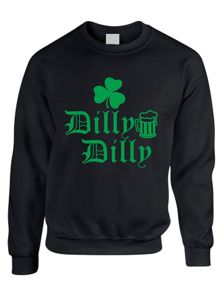 ALLNTRENDS Adult Sweatshirt Dilly Dilly St Patrick's Day Party Beer Cheers Top (M, Black)