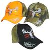 AES Life is Simple Eat Sleep Hunt Deer Skull Orange Front Embroidered Cap Hat 908A view 1