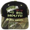 AES Me & My Big Mouth Fishing Bass Camouflage Black Front Embroidered Cap Hat 924A view 3