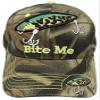 AES Bite Me Fishing Lure Fish Bass Camouflage Camo Embroidered Cap Hat 925A view 3