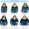 Emmalise Women's Junior and Plus Size Basic Scoop Neck Tshirt Long Sleeve Tee, 3XL, Green Teal view 3