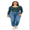 Emmalise Women's Junior and Plus Size Basic Scoop Neck Tshirt Long Sleeve Tee, 3XL, Green Teal view 4