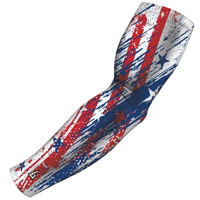 B-Driven Premium Pro-Fit Sports Compression Arm Sleeve (Single) Patriotic Designs Baseball Arm Sleeves - Men Women Youth