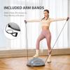 ZELUS Balance Ball Trainer Half Yoga Exercise Ball with Resistance Bands and Foot Pump for Yoga Fitness Home Gym Workout (Gray) view 3