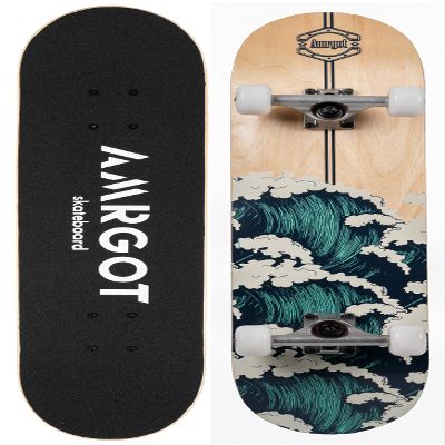 Amrgot Skateboards for Beginners,31*8 inches Complete Skateboards for Kids,Boys,Girls and Adults,7 Layer Maple Wood,Double Kick Deck Concave Standard and Tricks Skateboard