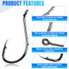 Octopus Baitholder Fishing Hooks Sharp Barbed Beak Fish Hooks Circle Hook High Carbon Steel Extra Sharp Closed Eye J Hook Size: 8# - 6/0# view 2