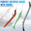 Octopus Baitholder Fishing Hooks Sharp Barbed Beak Fish Hooks Circle Hook High Carbon Steel Extra Sharp Closed Eye J Hook Size: 8# - 6/0# view 3