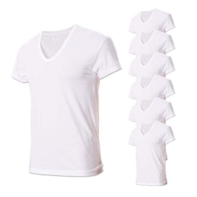 Try Men's Premium Basic Running Short Sleeve Undershirts 100% Cotton Multi Pack (6, XXL (110))