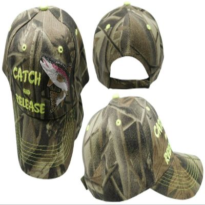 AES Catch & Release Trout Fishing Camouflage Camo Embroidered Cap Hat 936