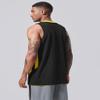 10-Pack Men's Reversible Custom Basketball Jerseys, Plain Mesh Athletic Sleeveless Shirts Blank Team Uniforms Set (Black/Yellow) view 3