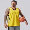 10-Pack Men's Reversible Custom Basketball Jerseys, Plain Mesh Athletic Sleeveless Shirts Blank Team Uniforms Set (Black/Yellow) view 4