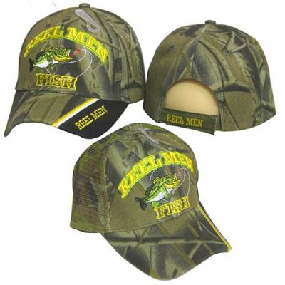 AES Reel Men Fish Fishing Camouflage Camo Mesh Embroidered Cap Hat 932